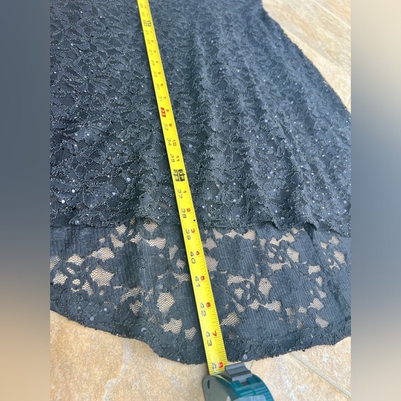 Connected Apparel Womens Sequins Black Lace Romantic Fit and Flare Dress 10 - Picture 12 of 13